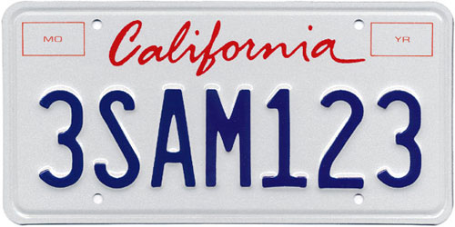 What font is the california license plate
